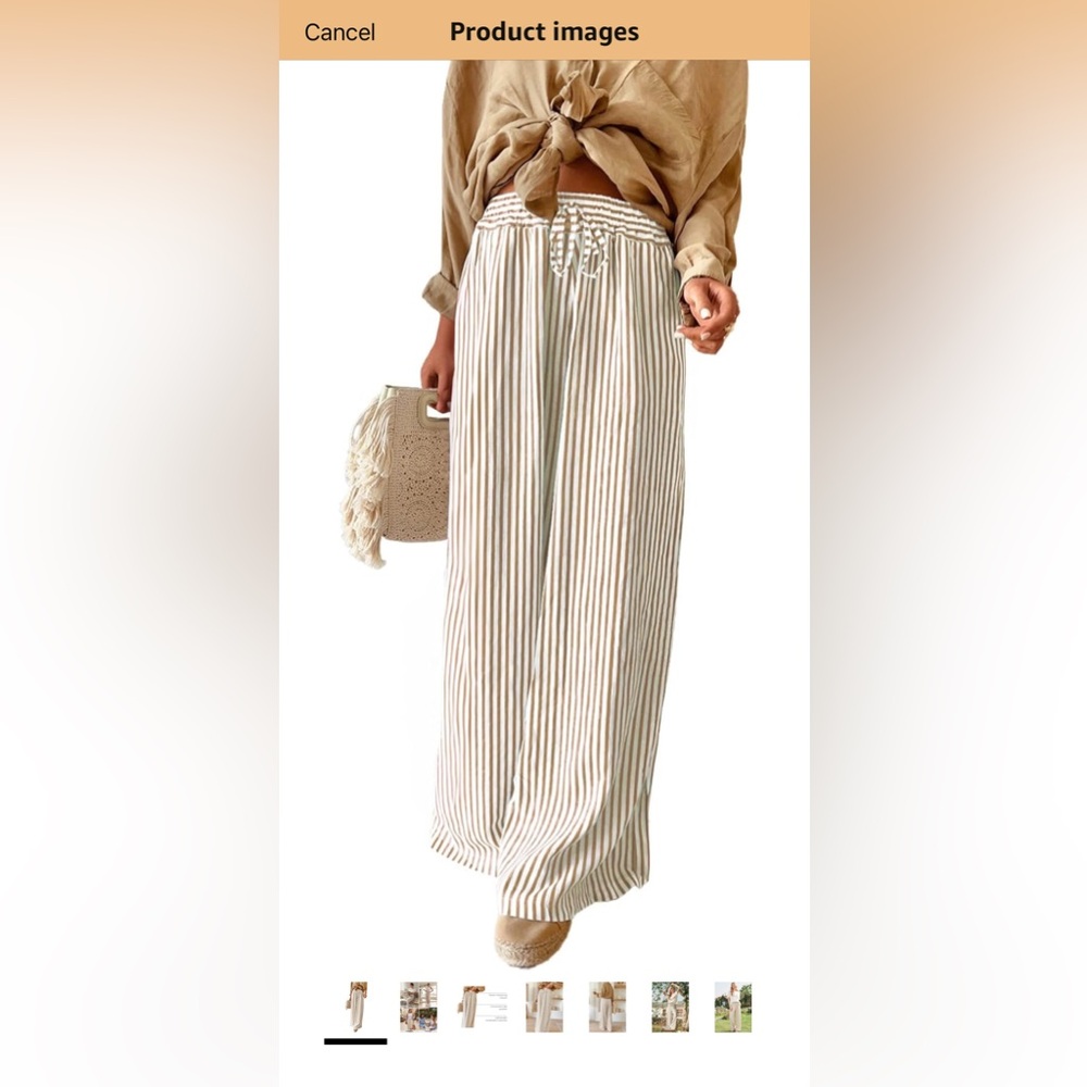 Striped Wide-Leg Pants